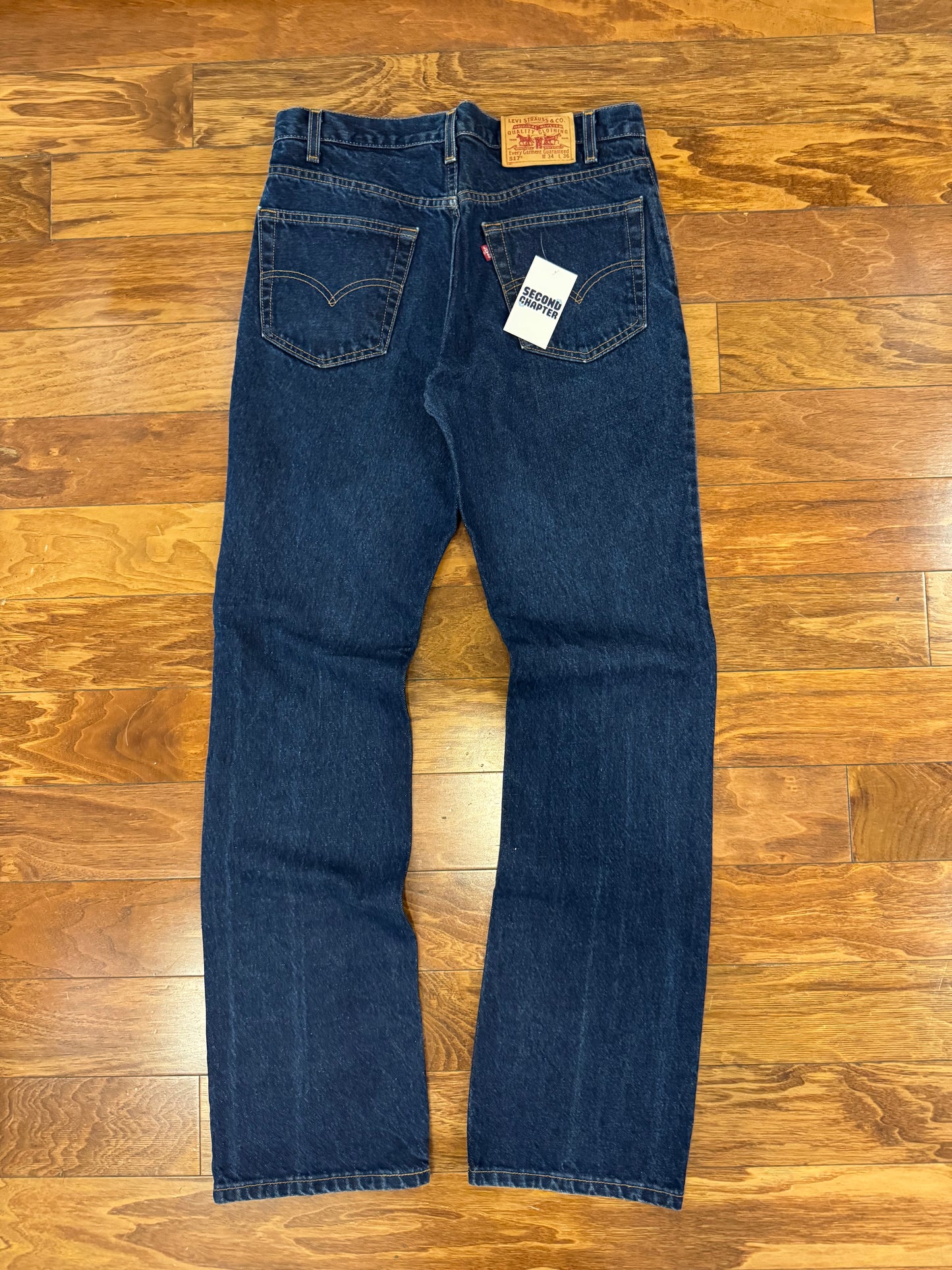 2000 Levi's 517 Dark Wash Boot Cut Jeans (34 x 36)