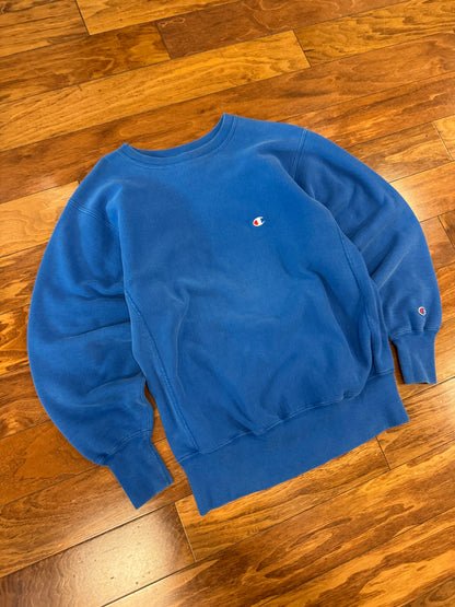 90s Champion Blue Reverse Weave Vintage Crewneck (L)