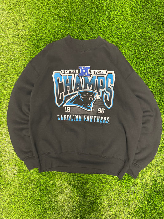 1996 Carolina Panther Panthers Western Division Champs Vintage NFL Crewneck (XL)