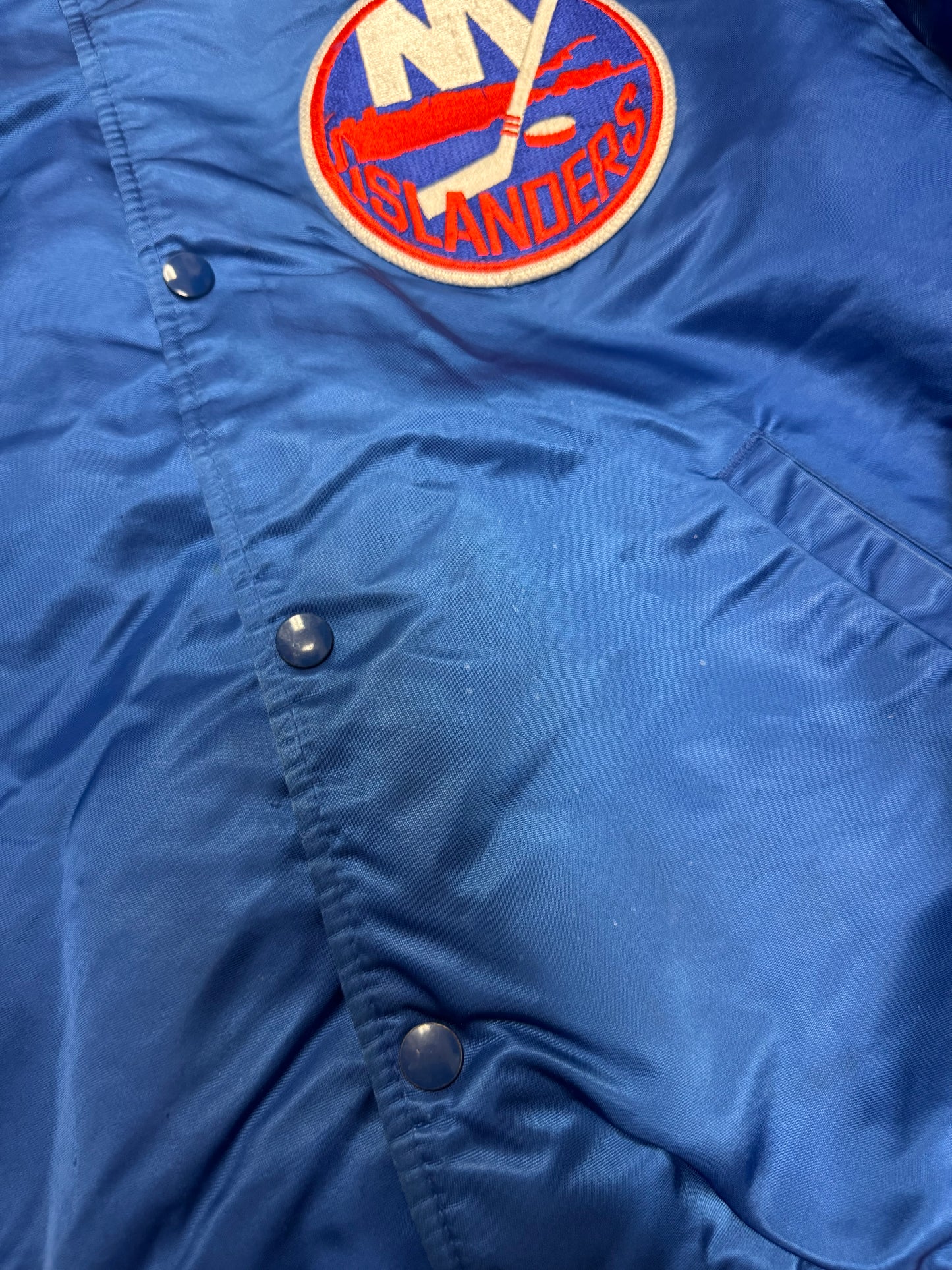 90s New York Islanders Vintage NHL Starter Satin Jacket (XL)