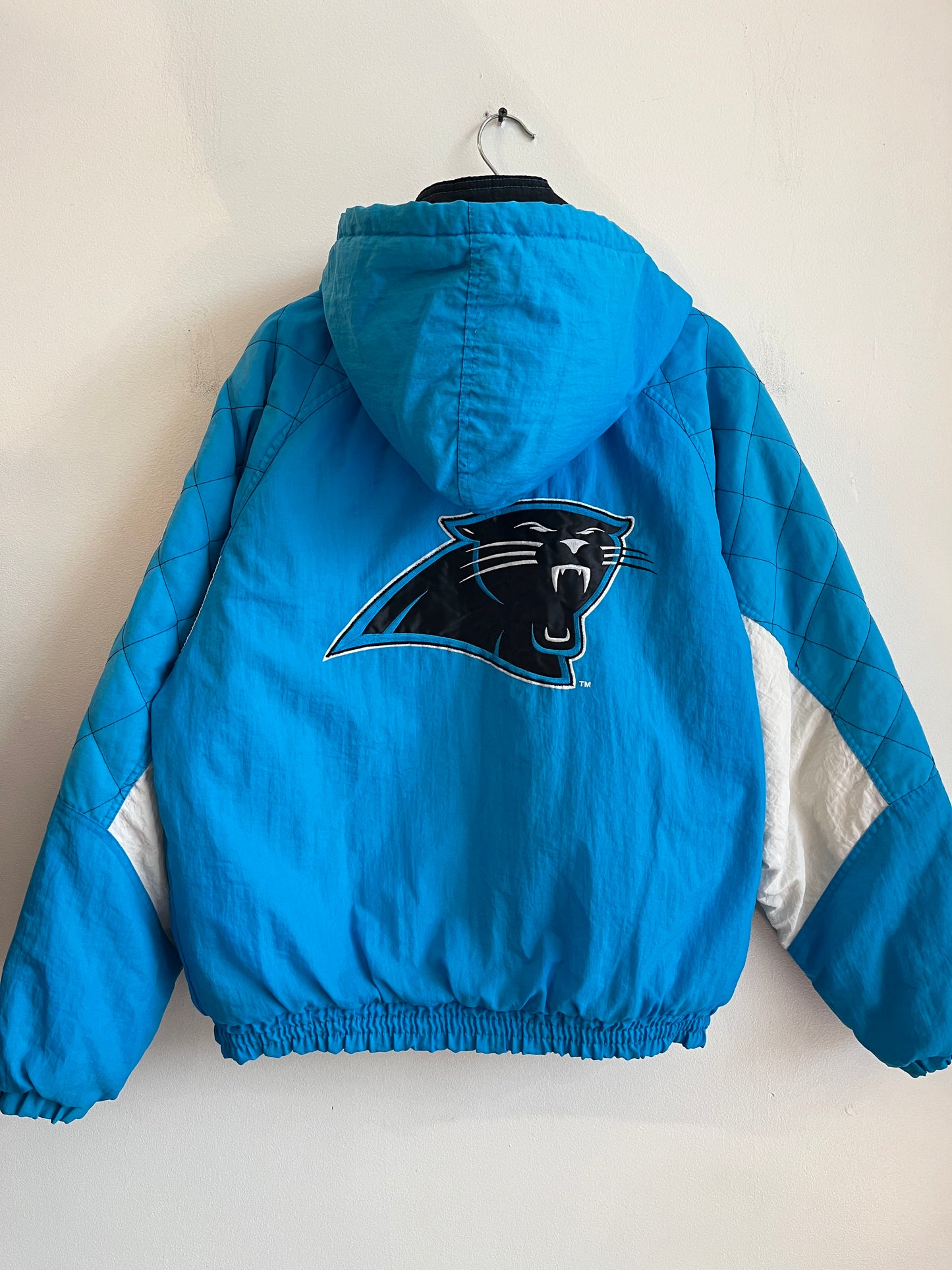 90s Carolina Panthers Starter Pro Line Blue Puffer Jacket (M)