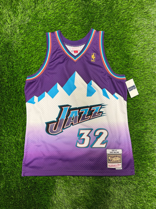 Utah Jazz Karl Malone #32 Mitchell & Ness Hardwood Classics NBA Jersey (XL)
