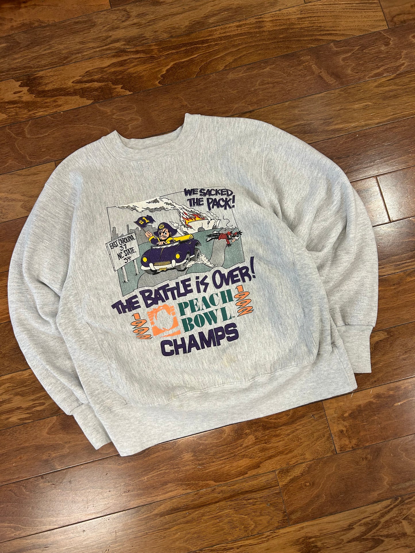 1992 East Carolina (ECU) Peach Bowl Graphic Crewneck (M)
