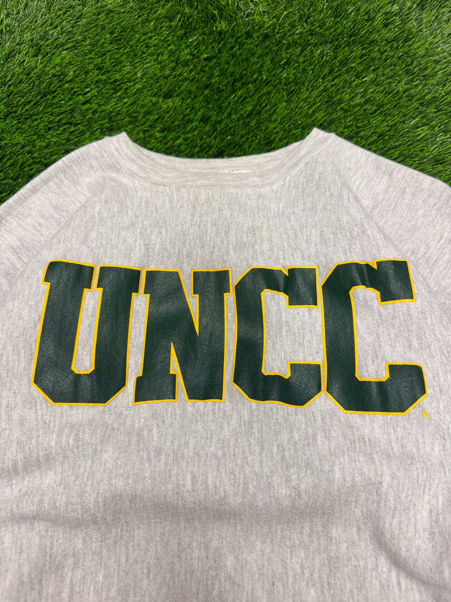90s University Of North Carolina Charlotte (UNCC) Vintage Spell Out Reverse Weave Crewneck (XL)