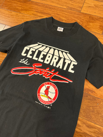 1987 St Louis Cardinals Black Vintage Tee (S)