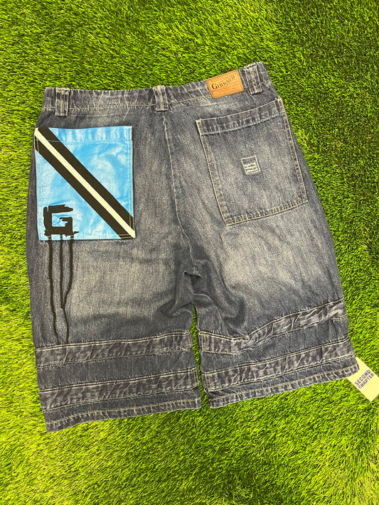 00s Marithe + Francois Girbaud Baggy Patched Jean Shorts (38)