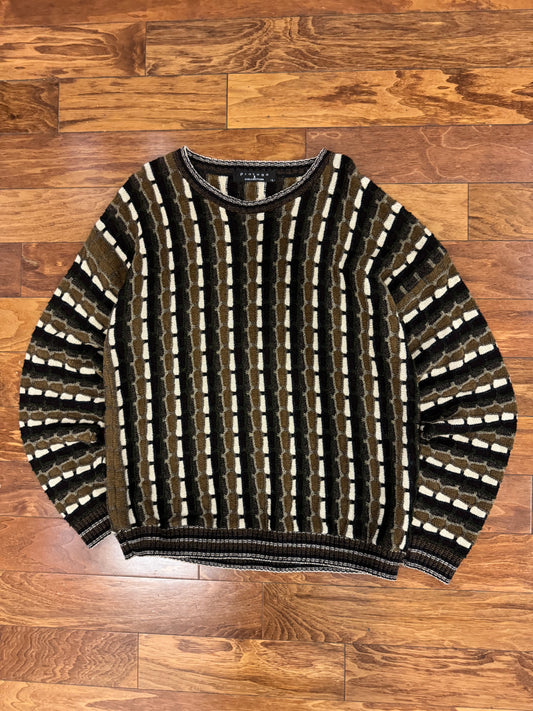 90s Protege 3D Knit Brown Sweater (L)