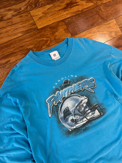 00s Carolina Panthers Long Sleeve Helmet Shirt (XXL)