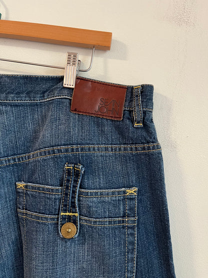 00s Sean John Baggy Dark Wash Shorts (36)