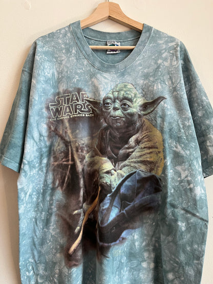 1997 Star Wars Yoda Liquid Blue Tie Dye Tee (XL)