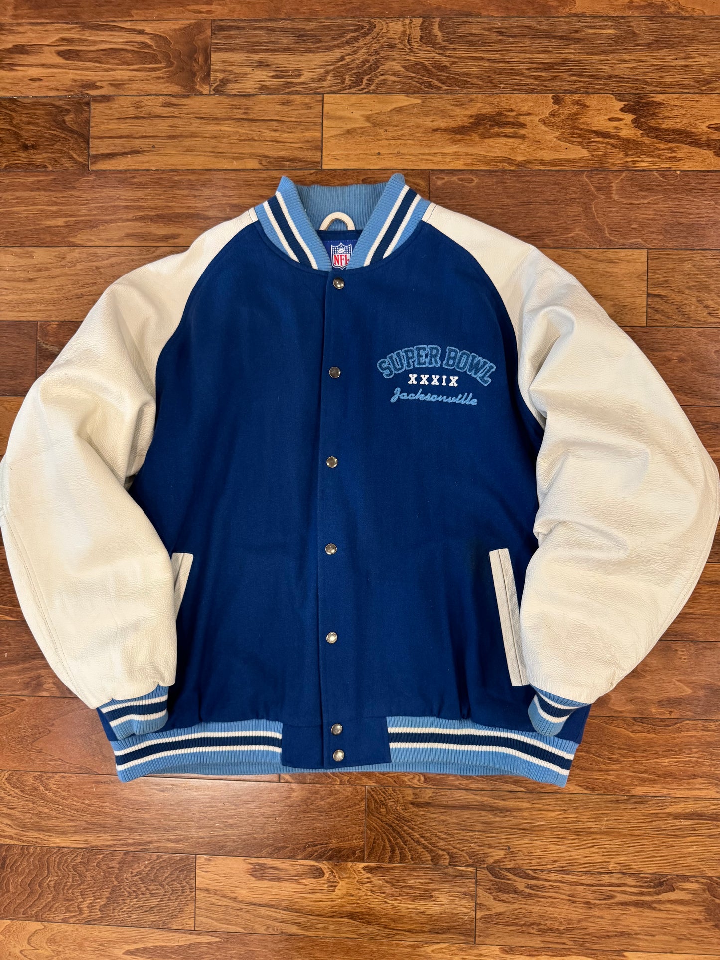 2005 Jacksonville Super Bowl Varsity Leather Jacket (XL)