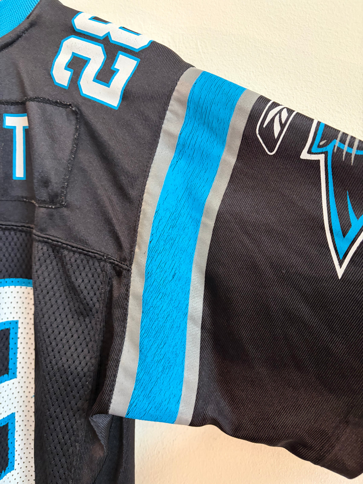 2000's Carolina Panthers Jonathan Stewart Reebok Home Jersey (Youth L)