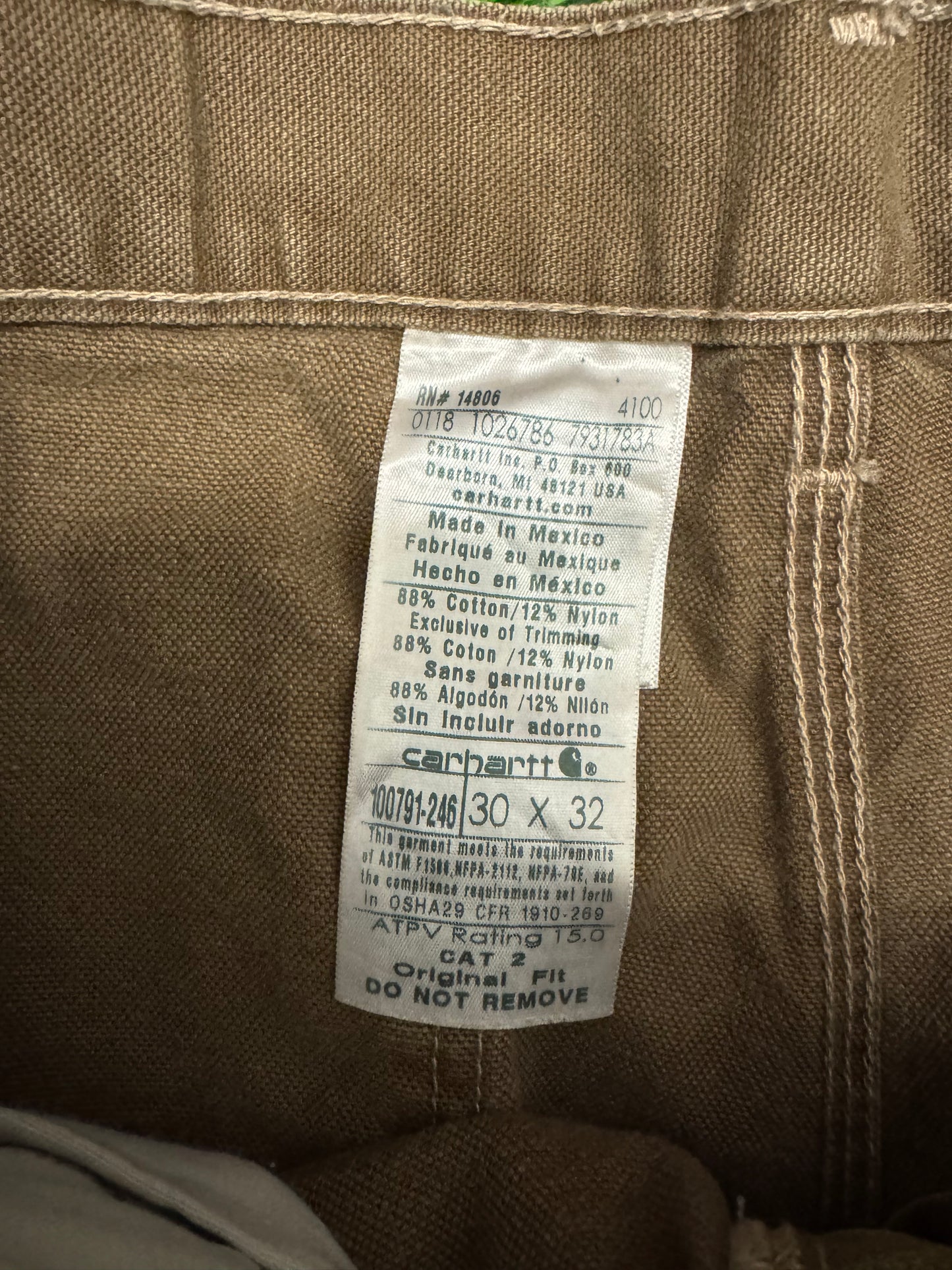 Carhartt Fire Resistant Distressed Faded Workwear Carpenter Pants (30 x 32)