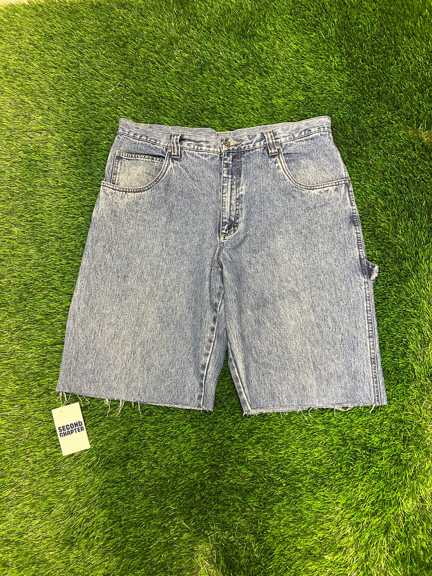 00s Wrangler WRG Jeans Carpenter Frayed Cut Shorts (36)