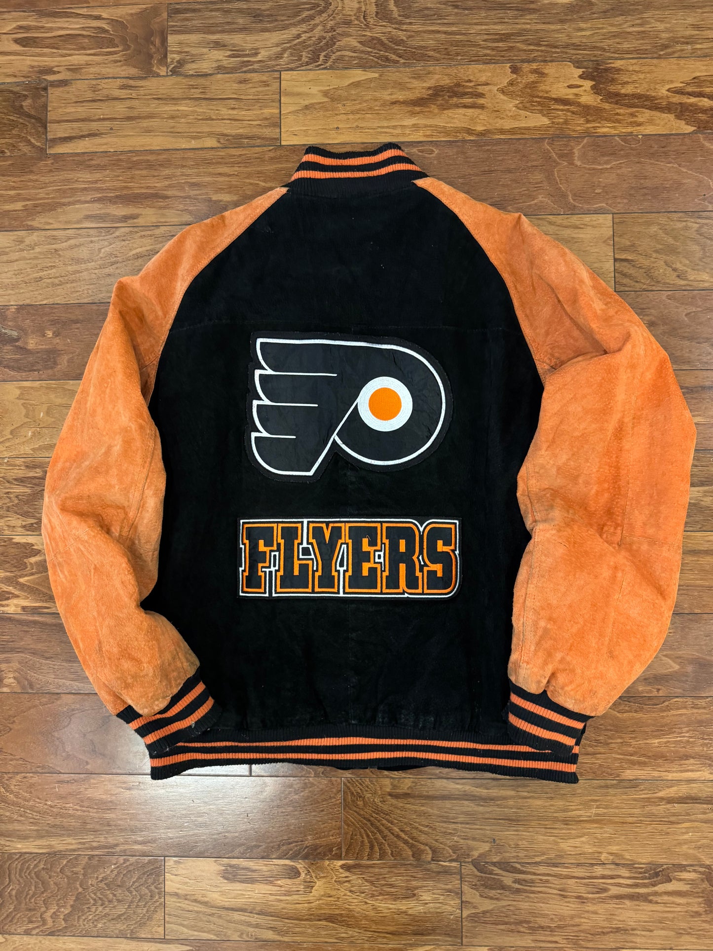 00s Philadelphia Flyers Vintage Suede Stained NHL Jacket (L)