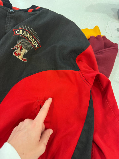 90s Hickory Crawdads Vintage MLB Letterman Jacket (XL)