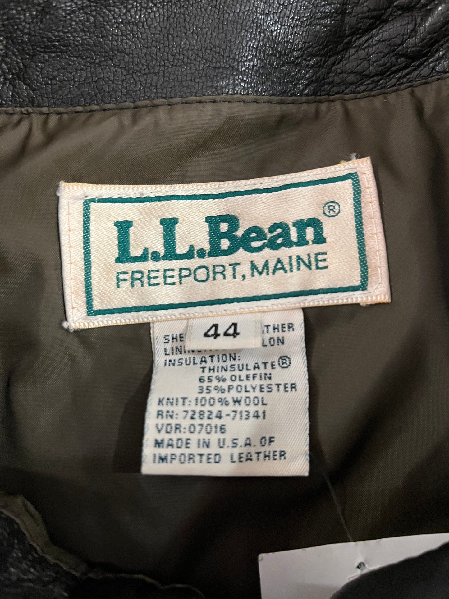 90s LL Bean A2 Aviator Bomber Leather Jacket (M)