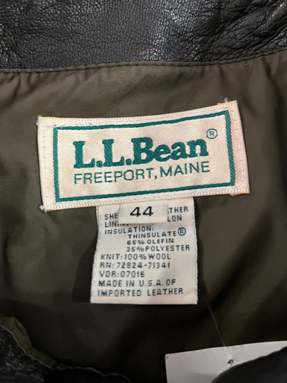 90s LL Bean A2 Aviator Bomber Leather Jacket (M)