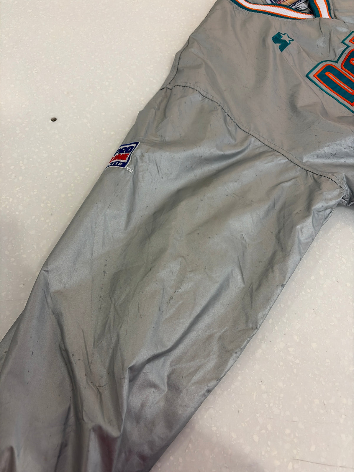 90s Miami Dolphins Deadstock Starter Silver Windbreaker (L)