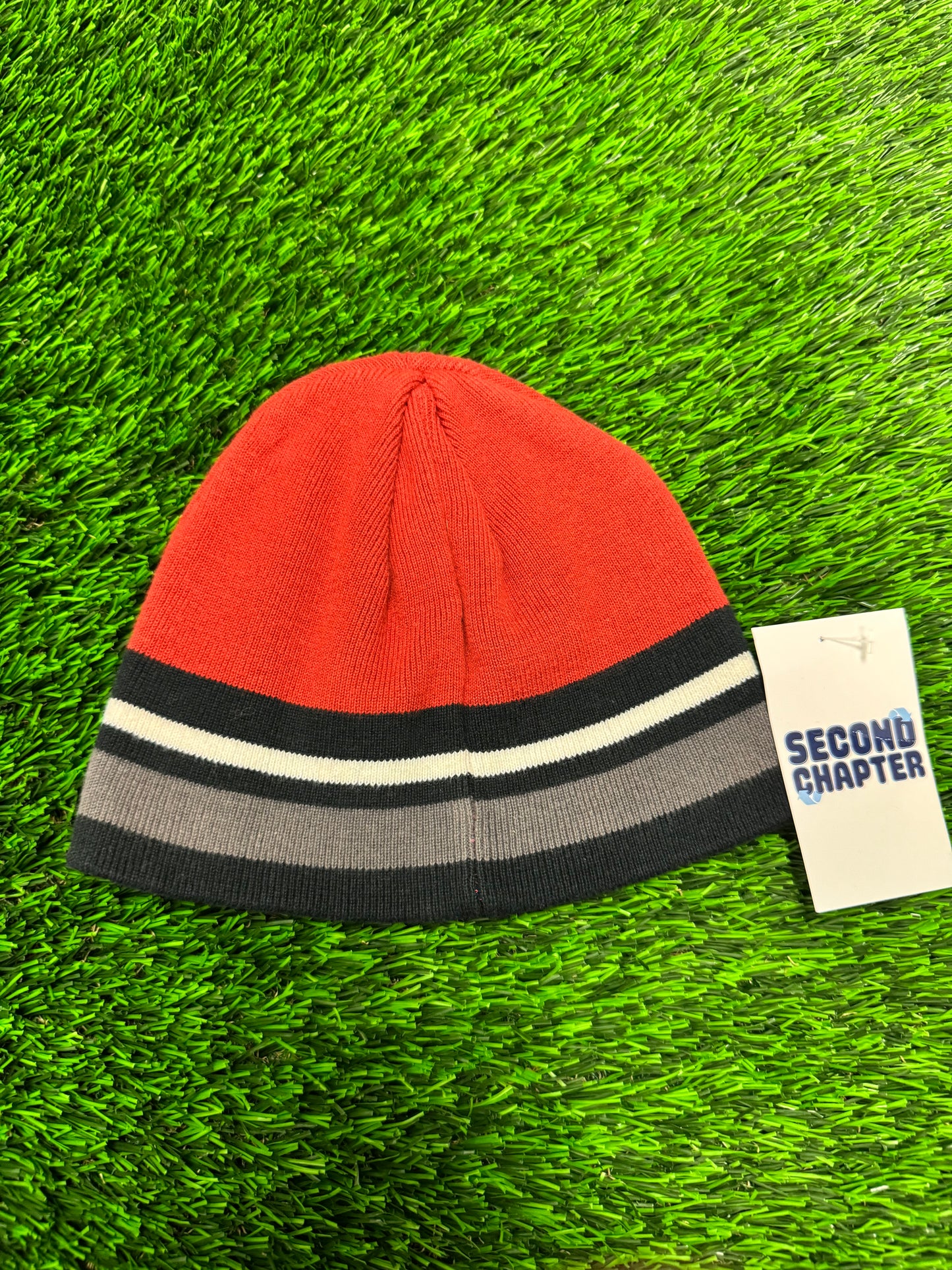 00s Harley Davidson Tight Rib Knit Orange Beanie (OS)