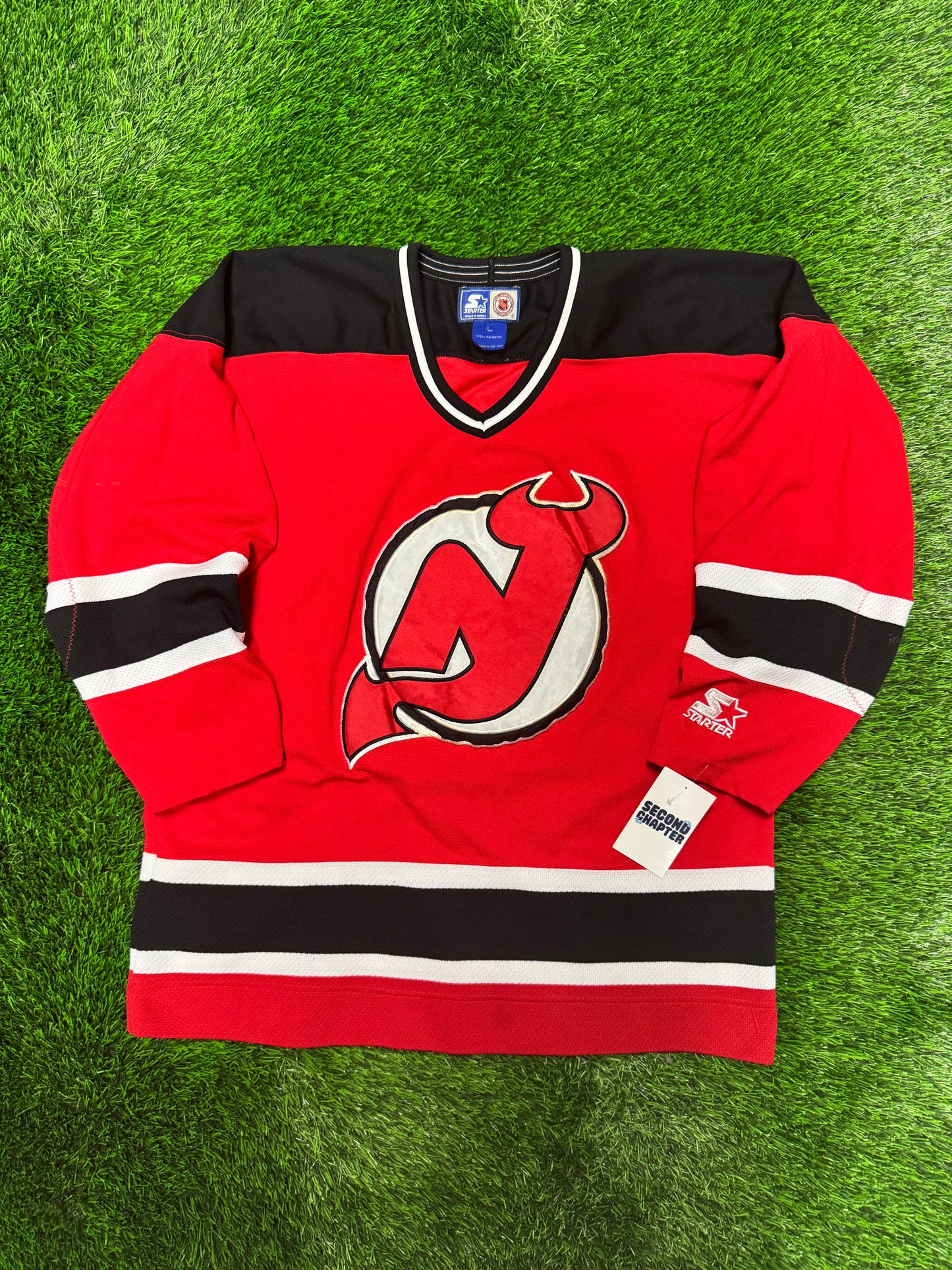 90s New Jersey Devils Starter Vintage  NHL Hockey Jersey (L)