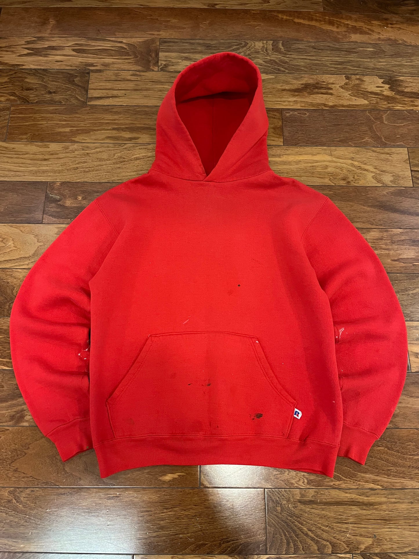 90s Russell Vintage Paint Stained Hoodie (M)