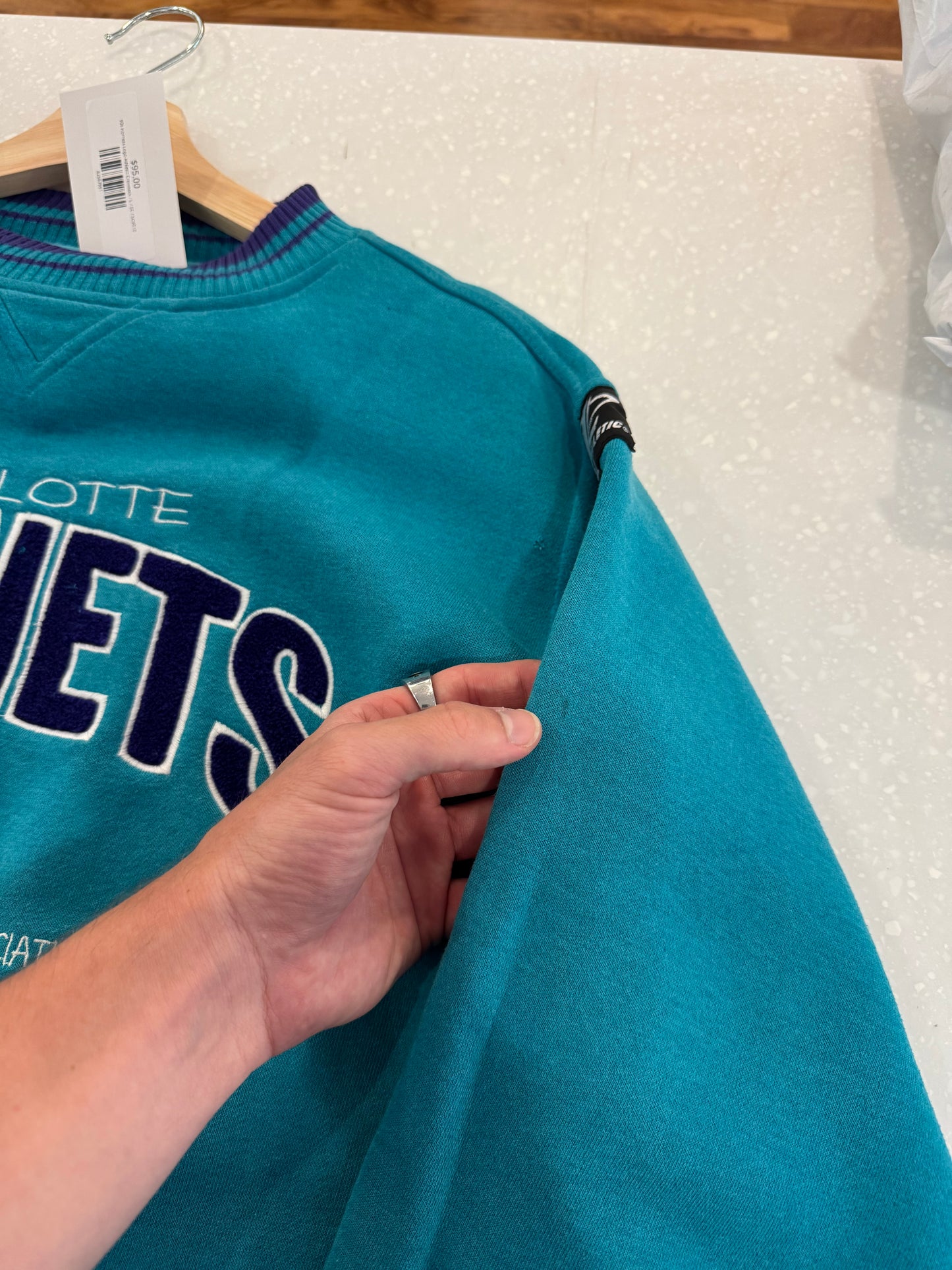 1990s Charlotte Hornets Logo Athletic Crewneck (L)