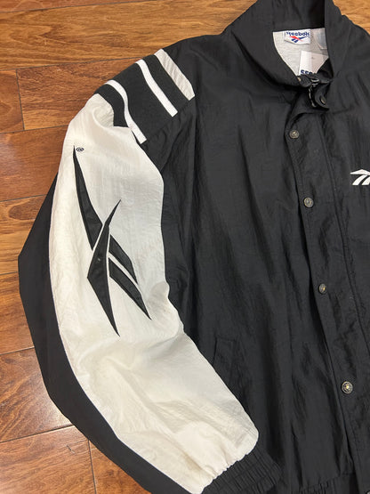 00s Reebok Vintage Black & White Windbreaker (XL)