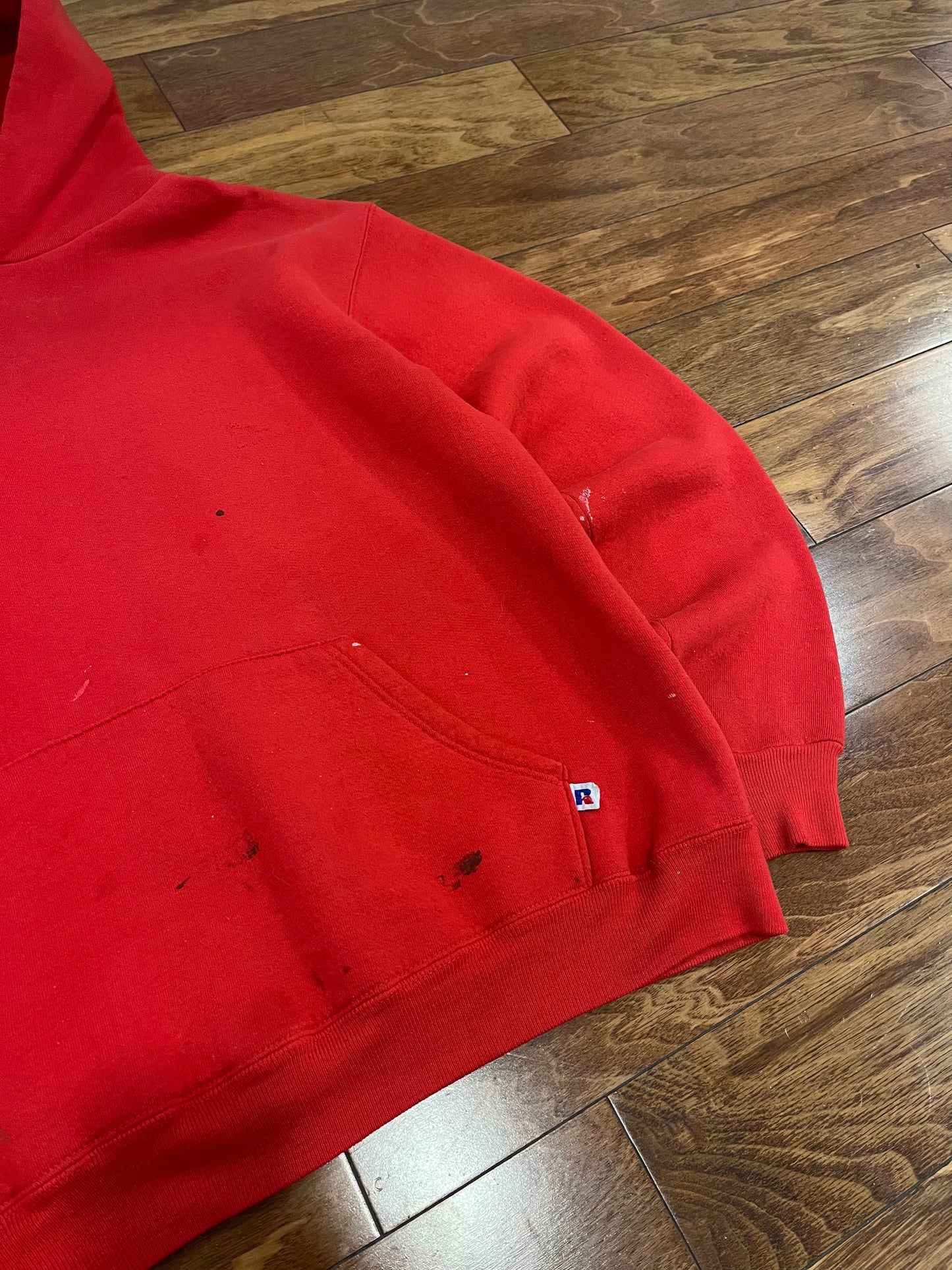 90s Russell Vintage Paint Stained Hoodie (M)