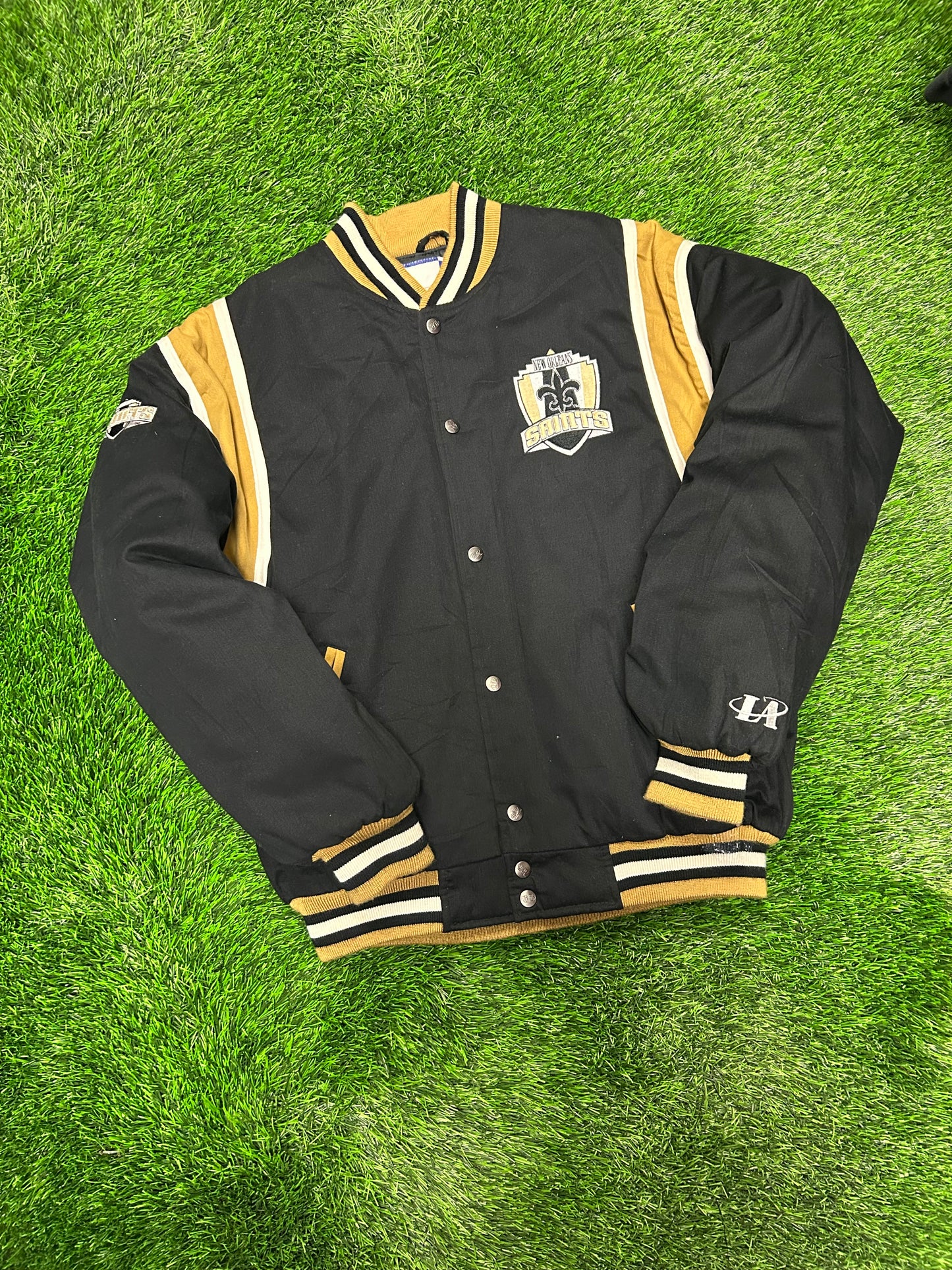 90s New Orleans Saints Vintage Logo Athletic Varsity Jacket (M)