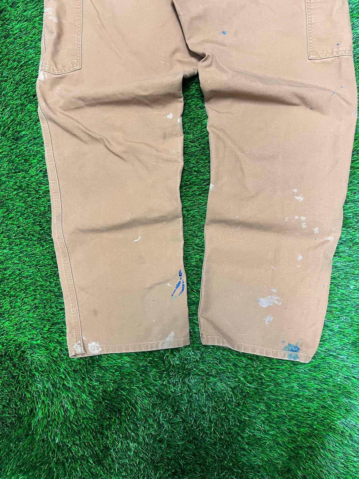 Carhartt Dark Tan Paint Splatter Workwear Pants (38 x 32)