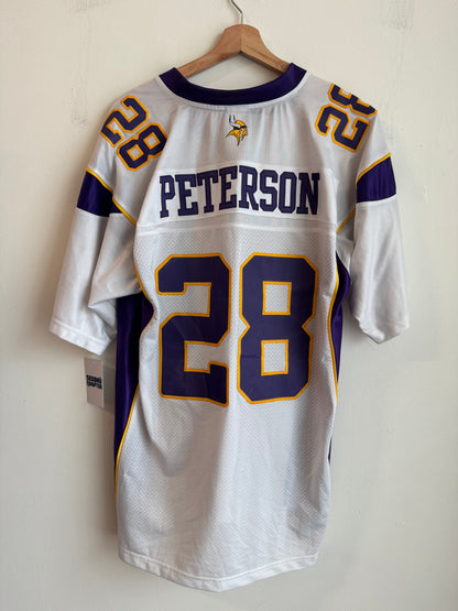 00s Minnesota Vikings Stitched Adrian Peterson Reebok Away Jersey (L)