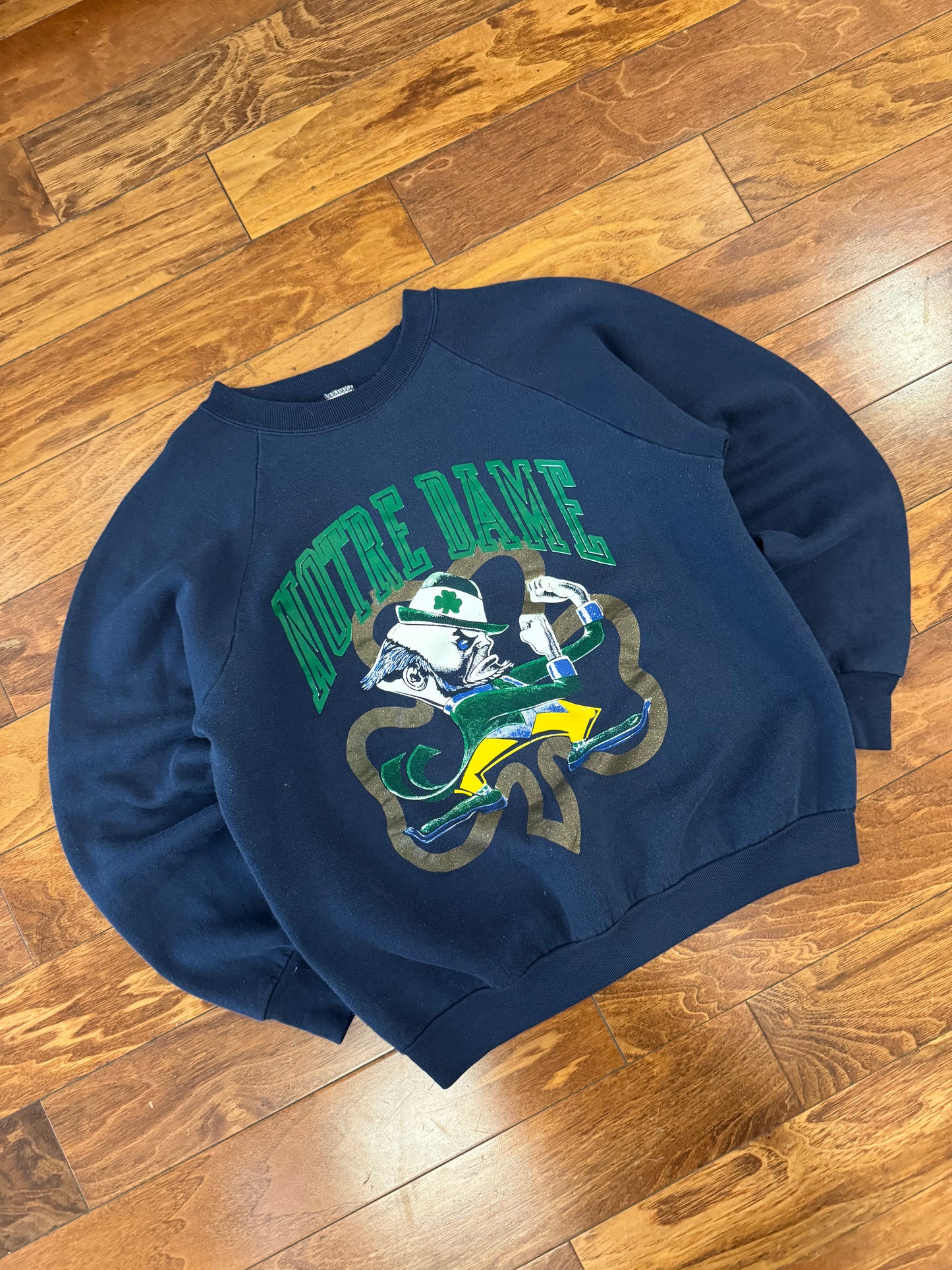 80s Notre Dame University Clover Navy Crewneck (L)