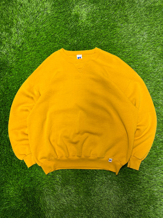 90s Russell Athletics Yellow Blank Crewneck (XXL)