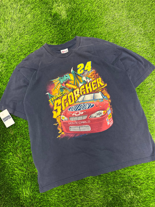 00s Nascar Jeff Gordon Dragon "Track Scorcher" Vintage Racing Tee (XXL)