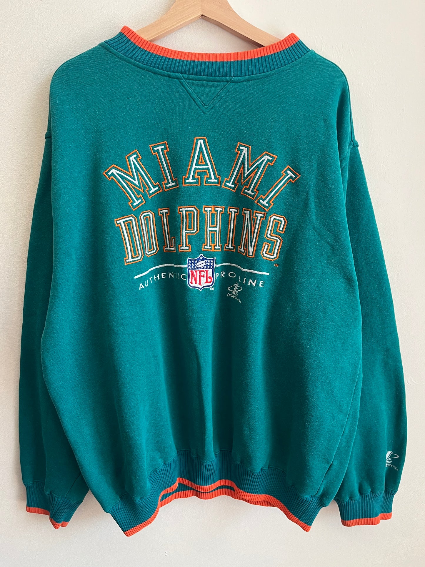 90s Miami Dolphins Logo Athletic Embroidered Crewneck (XL)
