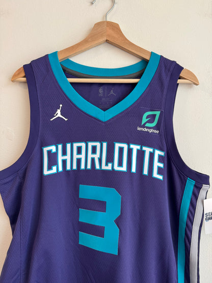2017 Charlotte Hornets Jeremy Lamb Jordan Swingman Purple Jersey (L)