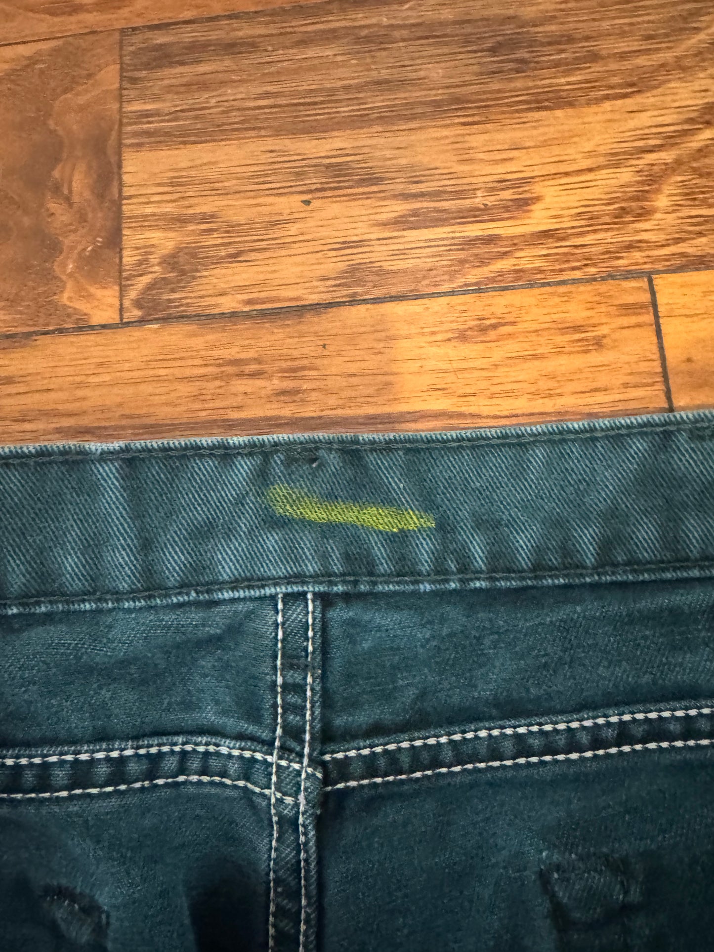 1999 Rare Carhartt B22HTG "Teal/Hunter Green" Denim Pants (38 x 30)