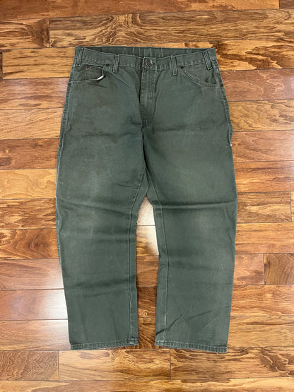 00s Dickies Red Tab Olive Green Workwear Pants (38 x 30)