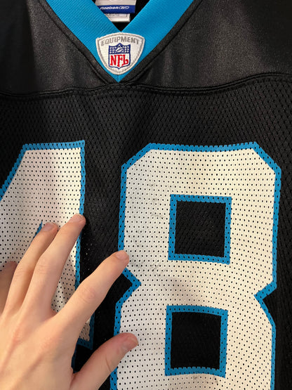 00s Carolina Panthers Stephen Davis Reebok Black Jersey (XL)