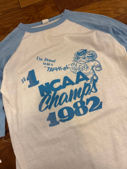 1982 UNC Tar Heels 1/4th Sleeve Vintage Shirt (S)
