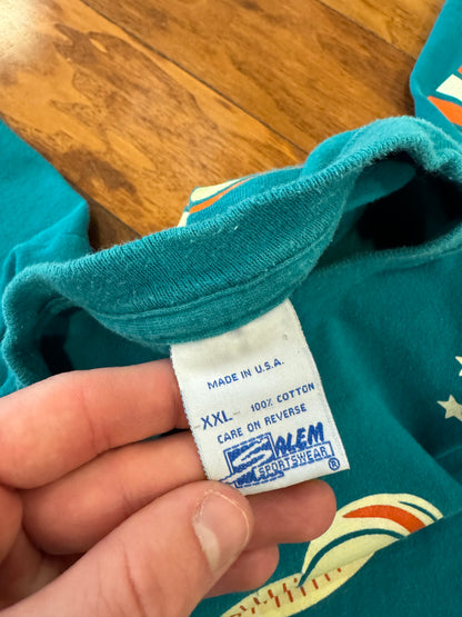 1995 Miami Dolphins Vintage Salem NFL AOP Tee (XXL)