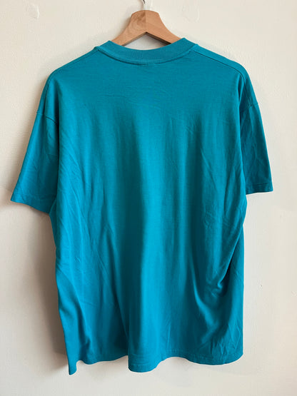 90s Charlotte Hornets Logo 7 Teal Tee (XL)
