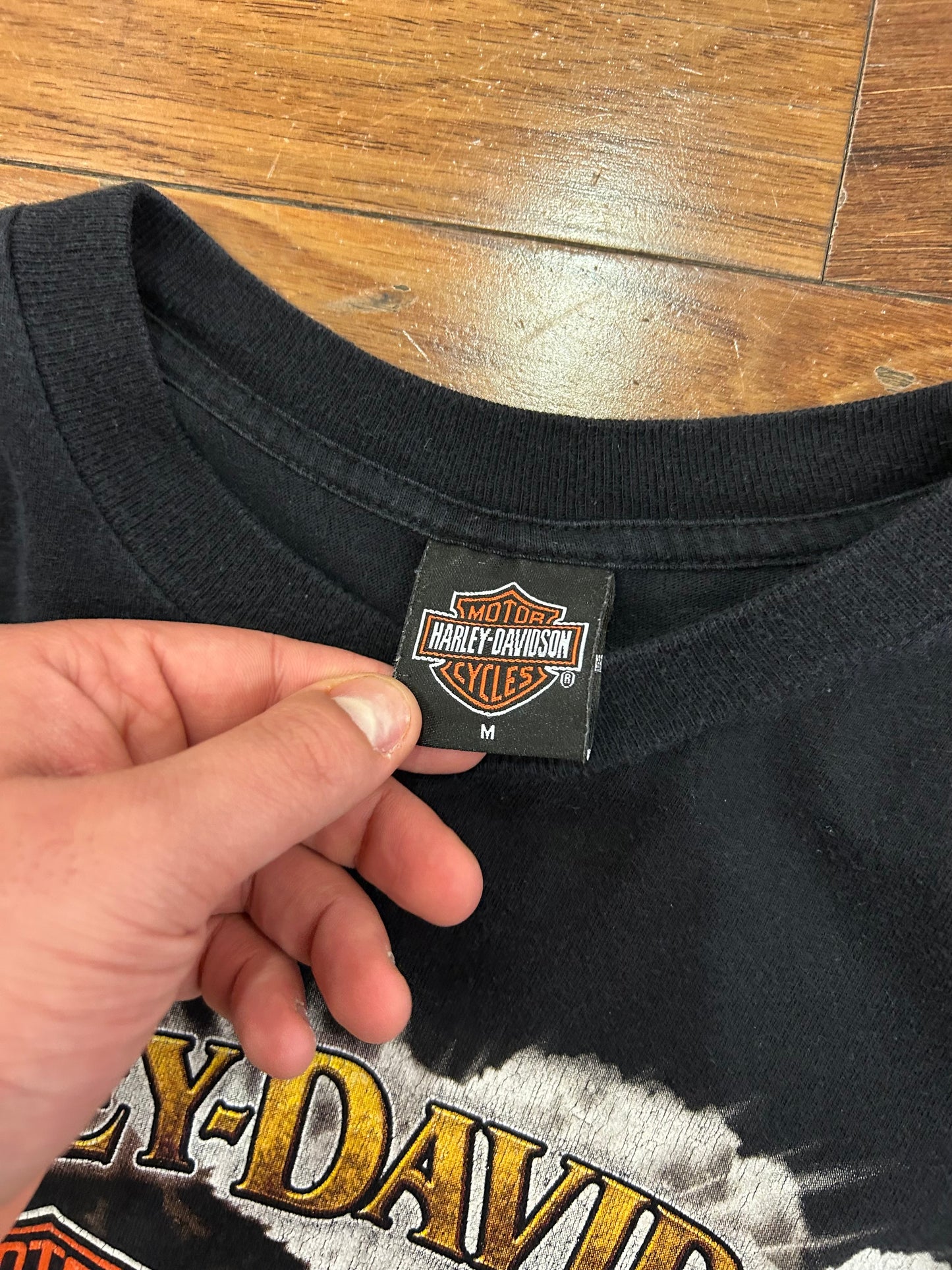 2007 Harley Davidson Gold Bike Vintage Indiana Tee (M)