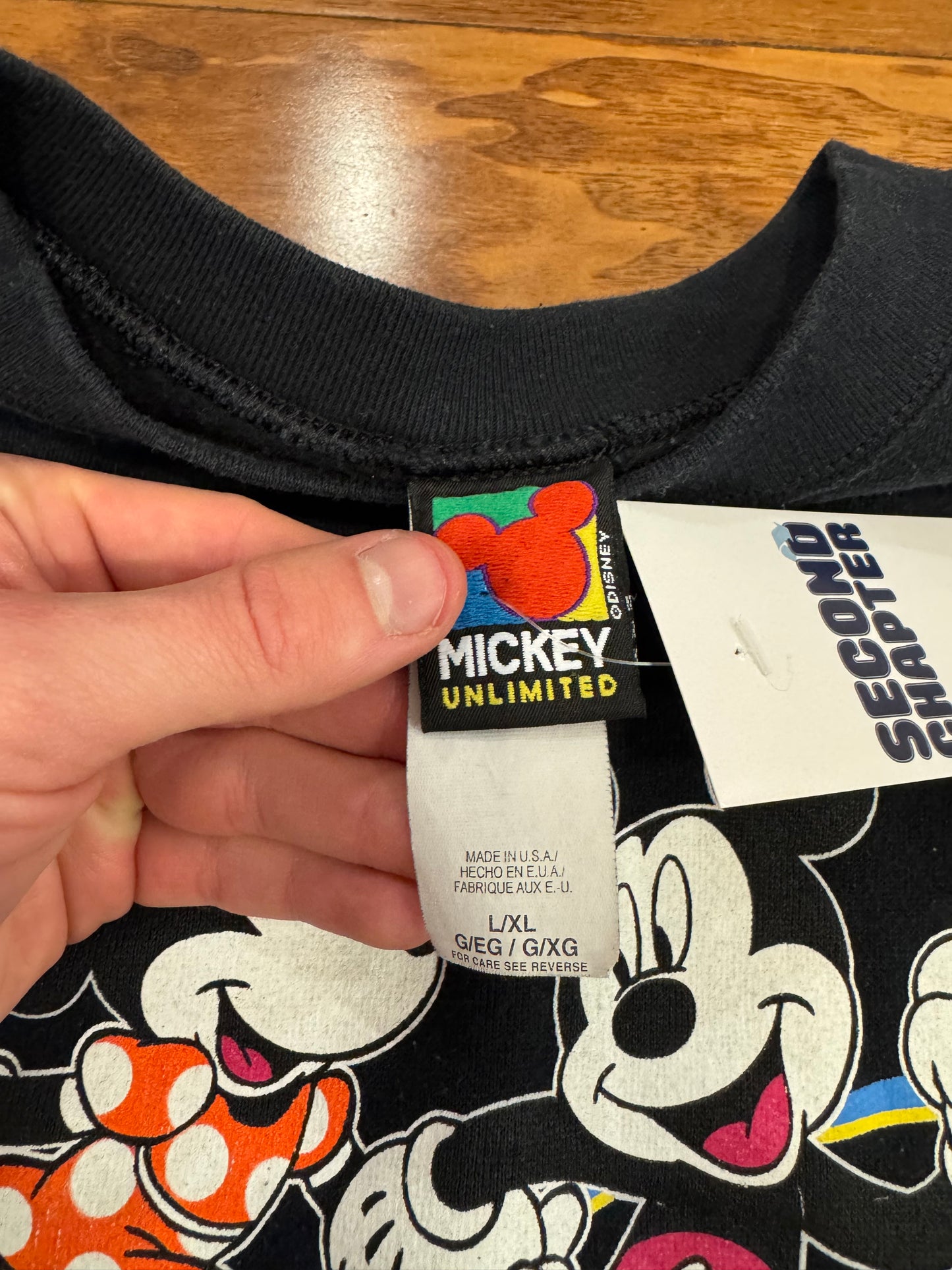 90s Mickey Mouse Black Disney Crewneck (L)