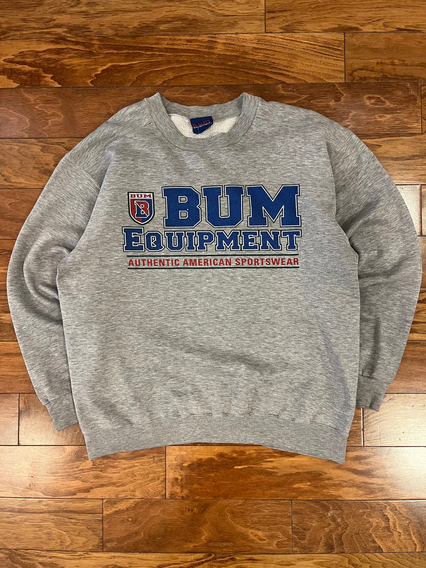 00s Bum Equipment Distressed Grey Crewneck (XL)