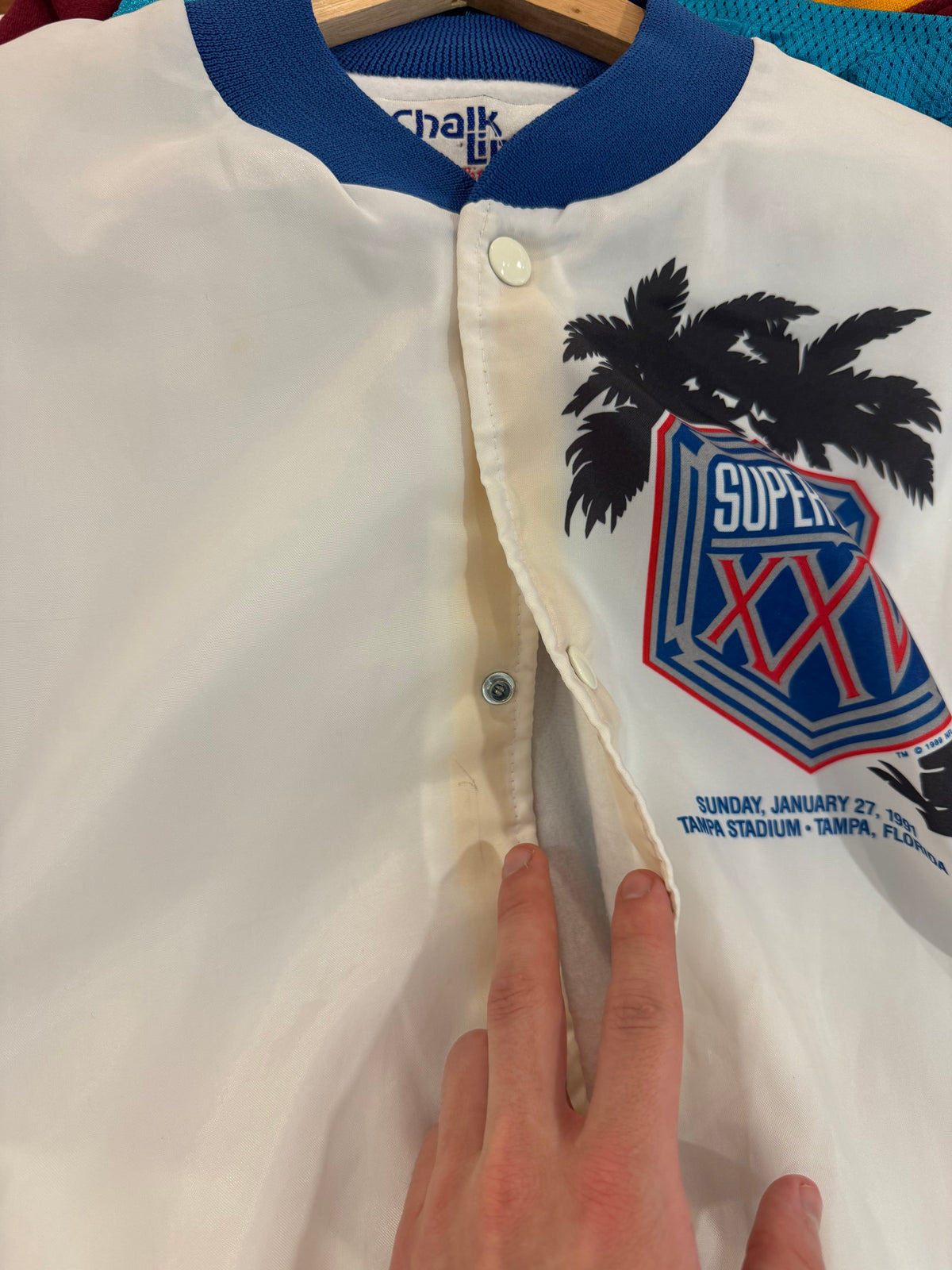 1991 Super Bowl Fanimation Satin Vintage Jacket (L)