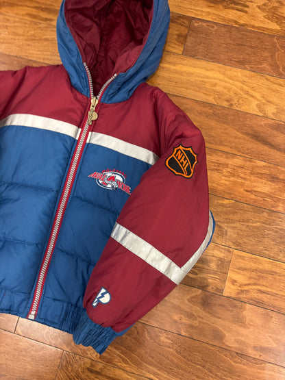 90s Colorado Avalanche Reversible Pro Player Puffer Jacket (Youth M)