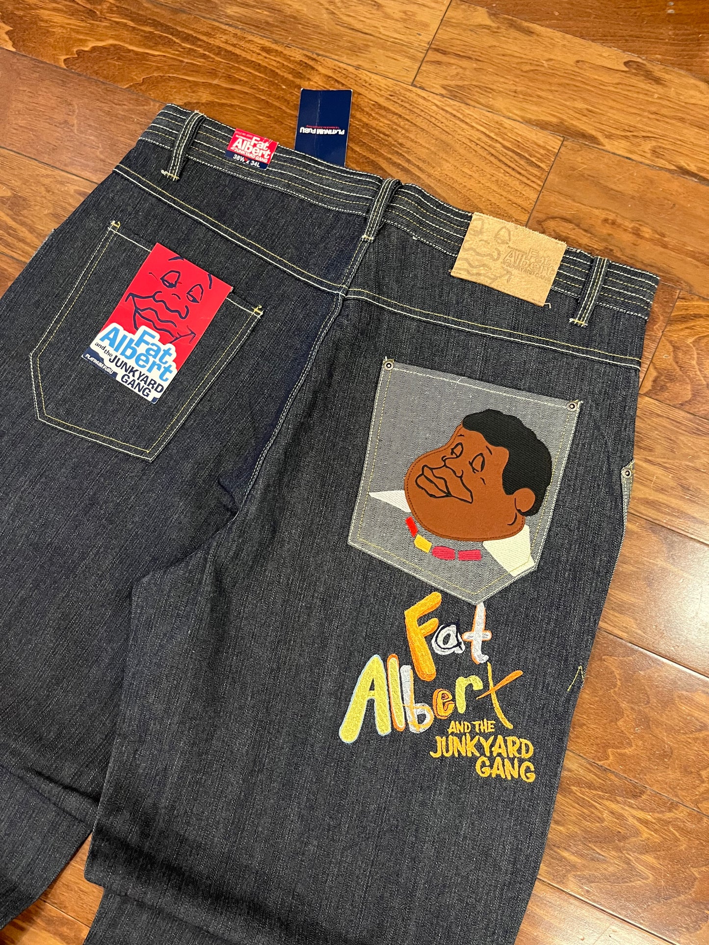 00s Fubu Fat Albert Deadstock Baggy Embroidered Jeans (38 x 34)