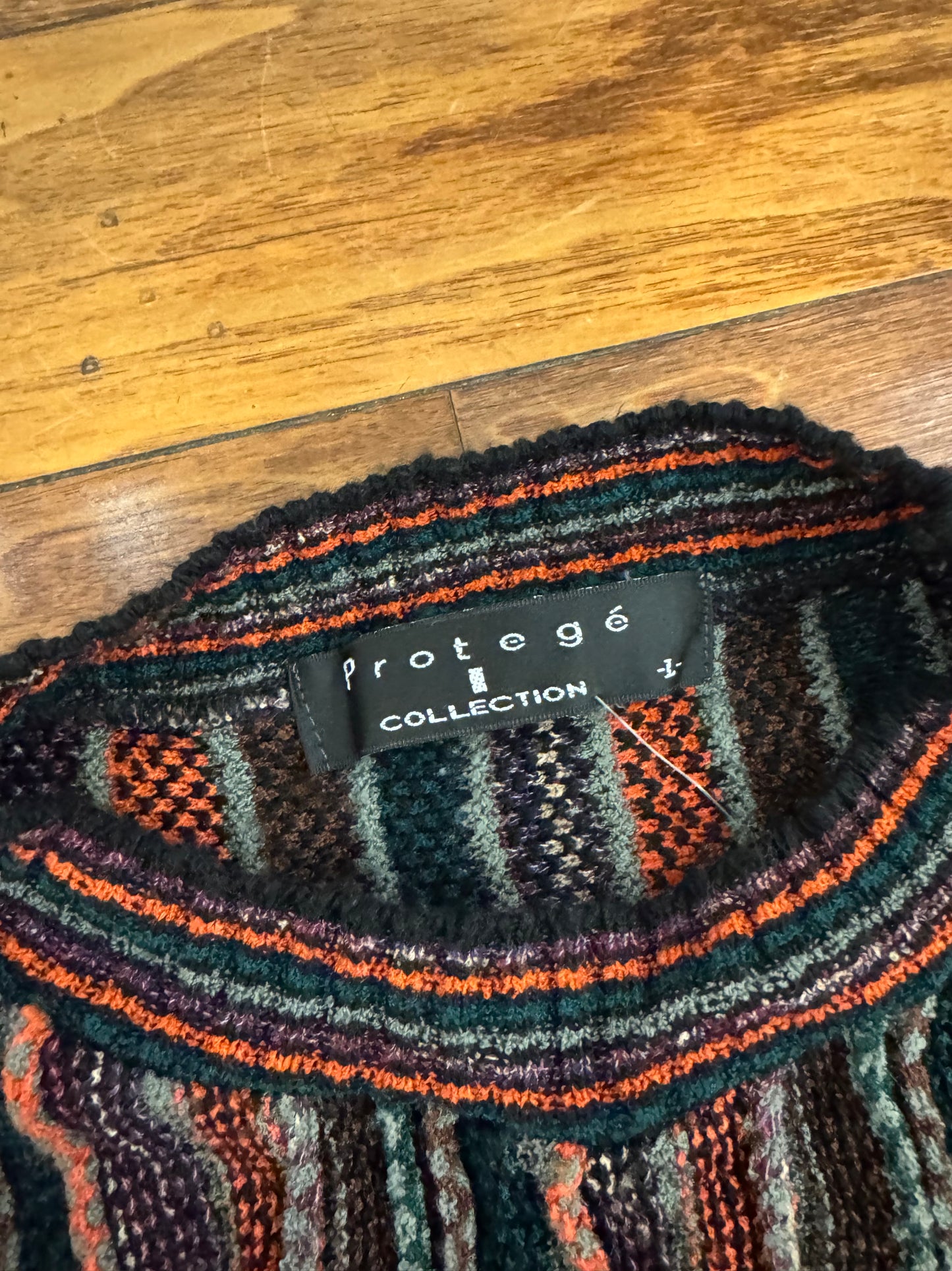 90s Protege 3D Knit Colorful Sweater (L)